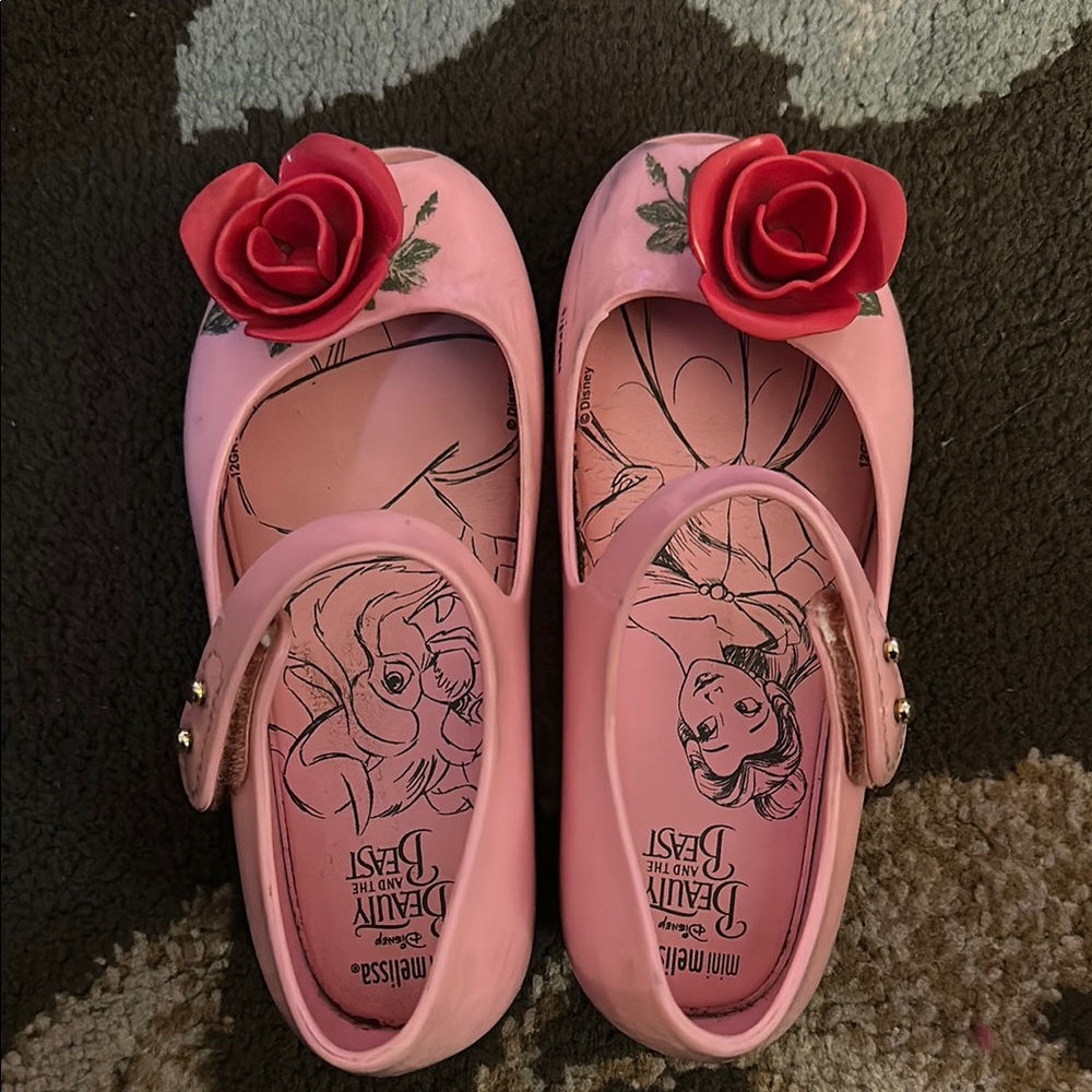 Disney Beauty & The Beast Mini Melissa Pink Dress With Rose Embellishments